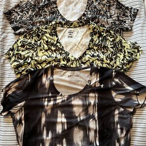 Under Armour Women's Short Sleeve Tees - Black, Yellow, Gray Patterns